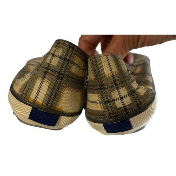 Keds Buttercup Plaid Mini Canvas Ivory Gray Cushion Slip On Flat Shoes Size 7.5 - Picture 9 of 11